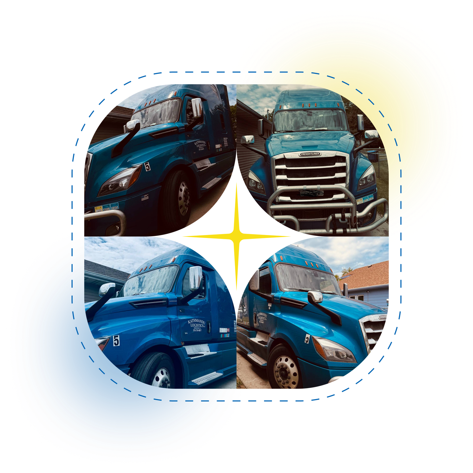 Decorative 4-image truck collage